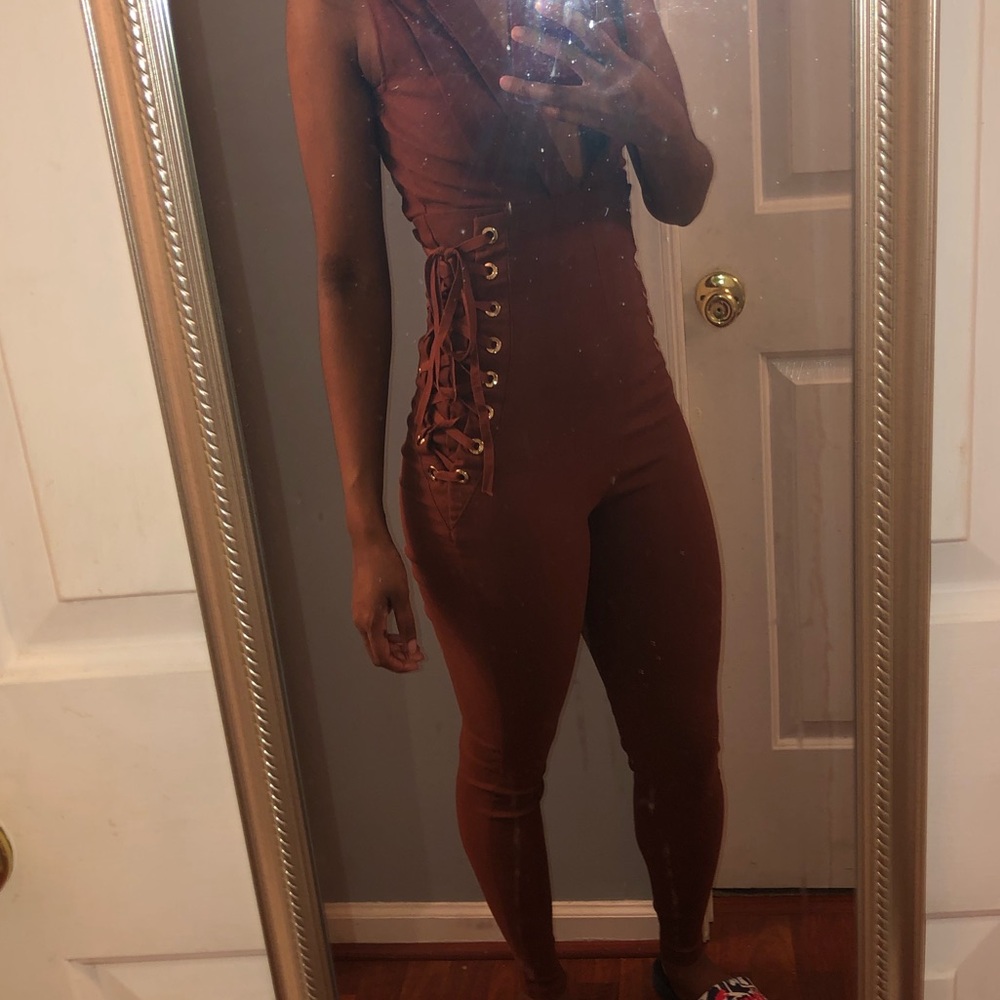 MyStyleMode plunging neckline jumpsuit